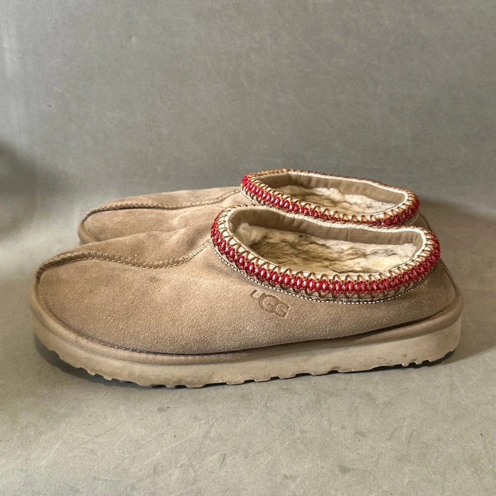 UGG‎ Tasman Suede Slippers Chestnut Tan Red Braid Slip On Shoes 5955 Mens 9